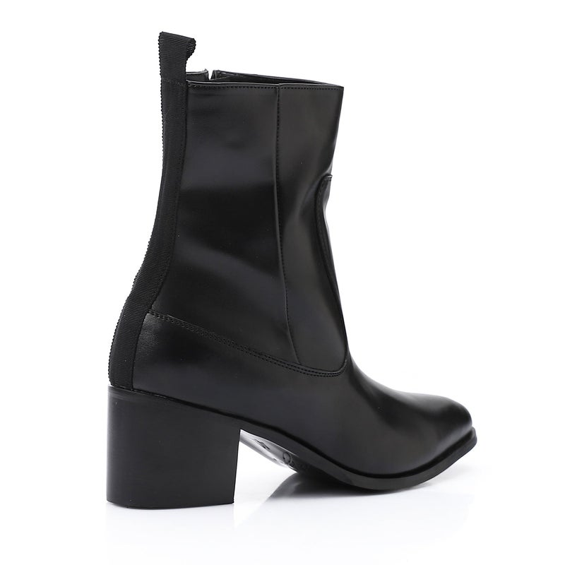 Mr.joe Classic Block Heel Ankle Boots – Black - Image 3